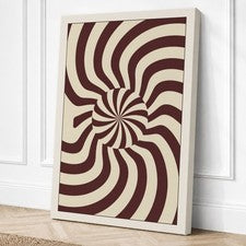 Impresión en lienzo geométrico espiral borgoña arte de pared decoración del hogar listo para colgar