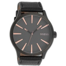 Oozoo Herren Armbanduhr Timepieces Analog Leder schwarz UOC9043A