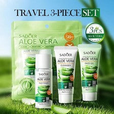 Juego de 3 piezas/kit de cuidado de la piel de aloe vera lavado facial limpiador facial gel de aloe tónico