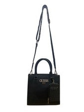 Bolso Bandolera Guess Mujer Negro Imitación Cuero Correa Desmontable y Monedero