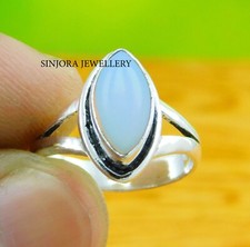Anillo de regalo hecho a mano de plata de ley 925 con piedras preciosas de opalita talla 5 a 13 de EE. UU.