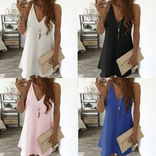Damas Cuello en V Verano Playa Tirantes Boho Solero Talla Grande Nuevo Moda Para Mujer