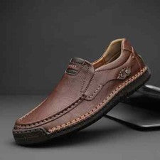 Zapatos informales de cuero para hombre al aire libre cómodos mocasines suaves antideslizantes zapatos planos