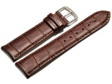 Correa de reloj de cuero auténtico cocodrilo marrón oscuro 18 mm 19 mm 20 mm 22 mm