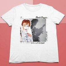 LO ÚLTIMO David Bowie Scary Monsters Cubierta Blanca Unisex Camiseta