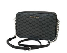 BOLSO BANDOLERA MICHAEL KORS JET SET ITEM EAST WEST HOMBRO MK GRIS NEGRO