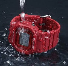Reloj Pulsera LED Digital Rojo Estilo Deportivo Alarma Cronógrafo Resistente al Agua