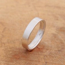 Anillo de boda plano de plata esterlina 925 liso de 4 mm joyería
