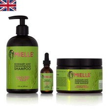 Set de cuidado capilar revitalizante romero menta: champú fortalecedor, mascarilla y aceite