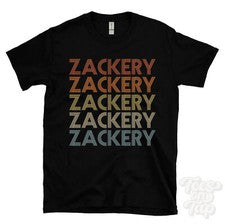 CAMISETA ZACKERY ESTILO RETRO REPETIDO Hombre y Mujer Novedad Genial Nombre Regalo