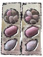 Juego de 2 esponjas cosméticas Paris Hilton Blend Your Beauty maquillaje 7 piezas uso en seco húmedo