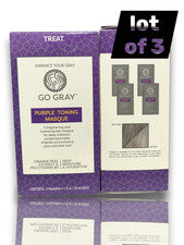 Mascarilla tonificante Go Gray púrpura para cabello gris y plateado 1 oz NUEVO lote de 3