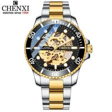 Relojes CHENXI Oro Acero Inoxidable Moda Automático ENTREGA RÁPIDA EE. UU. Regalo Nuevo