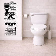 Pegatinas de pared para cotizar reglas de inodoro - divertidas calcomanías de vinilo para baño decoración del hogar
