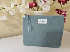 Bolso de Cosméticos Chloé Parfum Naturelle Bolso sin Mano con Cremallera - Gasa de Algodón Turquesa