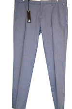 Pantalones de vestir de algodón para hombre John Barritt gris azul Italia talla 56 EU 40 EE. UU.