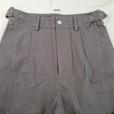 Nuevo con etiquetas Pantalones Algodón Gris Sarga Hombres Talla S Plisado Hebilla Detalle Algodón