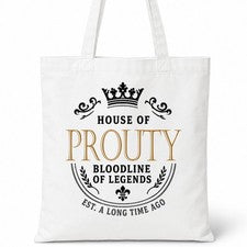 Bolso de Mano House Of PROUTY Nombre Familiar Blanco Regalo de Cumpleaños