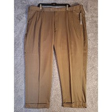 Pantalones de vestir plisados gris piedra Perry Ellis America para hombre 48x29 nuevos con etiquetas E8FB0026