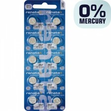 10 x Pilas Reloj Renata 397 1.55V SR726SW SR59 Pila Botón 32mAh