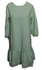 VESTIDO SUDADERA VESTIDO JERSEY BODYFLIRT VERDE CAÑA CLARA T. 32 34 NUEVO