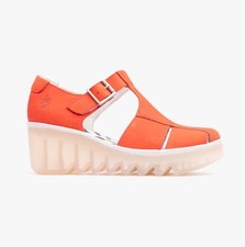 Fly London BURI481FLY Mujer Cuero Hebilla Transpirable Escarlata Zapatos Informales