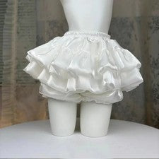 Dulce Informal Cintura Elástica Nueva Falda Corta Mujer Verano Moda Blanco Volantes c