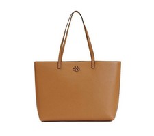 NUEVO CON ETIQUETAS TORY BURCH Mcgraw Bolso de Trabajo de Cuero Tiramisú Marrón Tostado 100% AUTÉNTICO