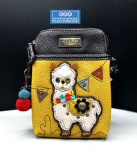 BOLSO BANDOLERA BOLSO MOSTAZA CHALA TELÉFONO CELULAR LAMA FARM