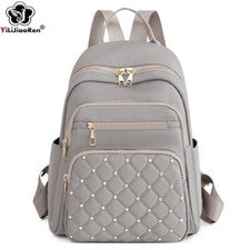 Mochila De Nailon Para Mujer Bolso Grande De Viaje Moda Escolar De Adolescentes