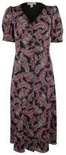 Vestido para mujer Michael Kors cuello en V manga corta multicolor XS