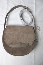 Bolso bandolera de gamuza italiana genuina Quince para mujer BE5 guijarro talla única