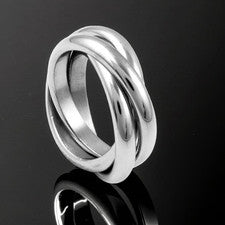 Anillo Tri Band 3 Piezas Anillo Alianza de Boda Acero Inoxidable Motociclista Joyería 47