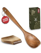 Cuchara de madera de teca para cocinar hecha de madera de teca premium