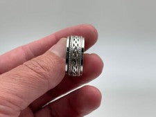 Anillo de joyería hecho a mano con banda de plata esterlina 925 sólida y hilandero celta todos los tamaños