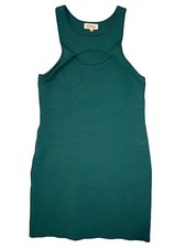 Vestido para mujer Listicle ceñido al cuerpo grande verde azulado recorte sin mangas acanalado elástico rodilla