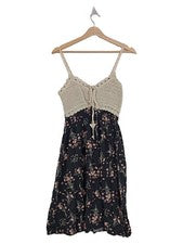 Vestido de verano para mujer Hailys ganchillo parte superior estampado floral boho minivestido talla 36/S