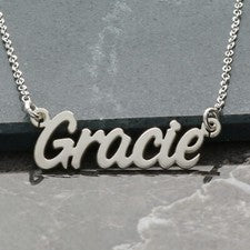 Collar de plata esterlina estilo escritura personalizado cualquier nombre en cadena de 16" pulgadas