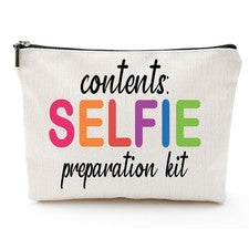 Divertida bolsa de cosméticos bolsa de viaje belleza esencial selfie kit niñas cumpleaños