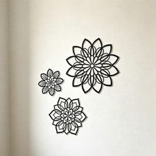 Arte colgante de pared de loto de hierro decoración para interiores de hogar elegante silueta floral