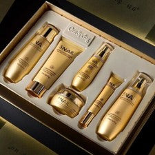 Set de cuidado de la piel facial caracol dorado de 6 piezas crema blanqueadora hidratante/toner/loción/ojos