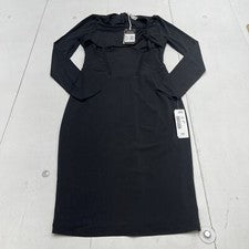 Vestido Etika Fashion negro caramelo ceñido al cuerpo manga larga para mujer mediano nuevo