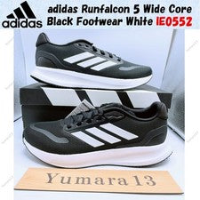Adidas Runfalcon 5 Wide Core Calzado Negro Blanco IE0552 Hombres Talla