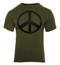 Camiseta Olive Drab Peace Retro Símbolo Signo Logo Moda Camiseta