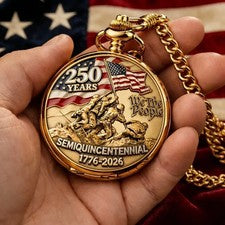 Reloj Bolsillo Retro Estilo Americano 1776-2026 250 Aniversario Movimiento Cuerda