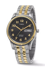 Reloj Clásico Timex T26481 Tono Dorado y Plata Banda de Expansión Día/Fecha Indiglo
