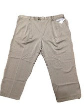 NUEVO CON ETIQUETAS PANTALONES PARA HOMBRE PERRY ELLIS PORTAFOLIO FLEX TRAVEL LUXE CLASSIC FIT BEIGE 48X30