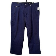 "Pantalones cargo de lona TWC The Workers Club pantalones azul marino talla W 39"" NUEVO recortado"