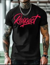 Camiseta Respect Para Hombre Elegante Logo Vibrante Moda Estilo Suave Informal Para Hombre Gráfico