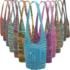 BOLSO DE HOMBRO HIPPIE FESTIVAL HOBO BANDOLERA ALGODÓN SUAVE ESTILO CHENILLA
